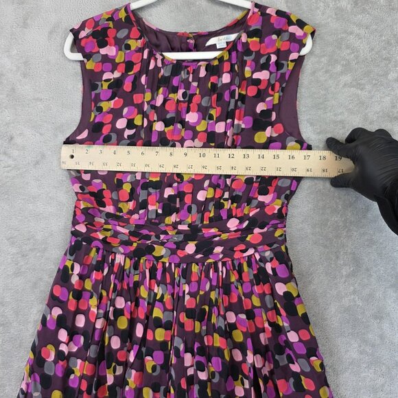 Boden Dress Womens 8L Multicolor Polka Dot Fit & Flare Sleeveless Knee Length - Picture 6 of 10